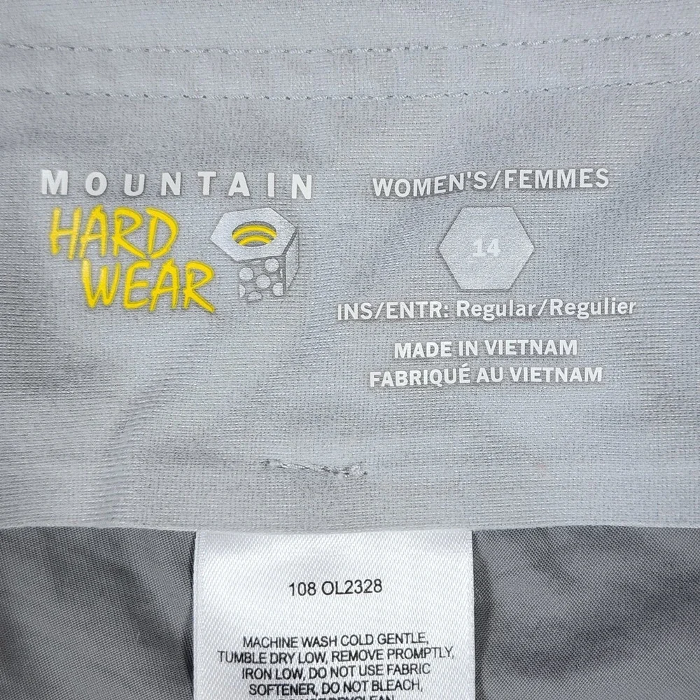 Mountain Hardwear Hiking Pants Womens 14 Gray Cargo Belted Outdoor Excellent
